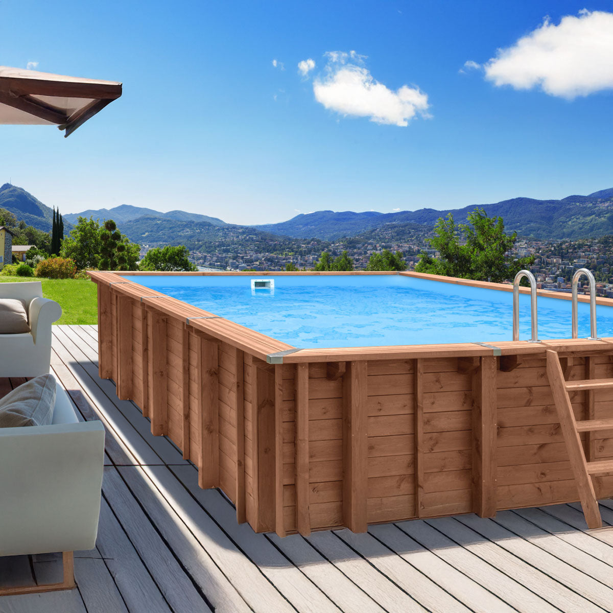 Piscina Fuori Terra in Legno Rettangolare 600x419x113 Summer Oasis 2025
