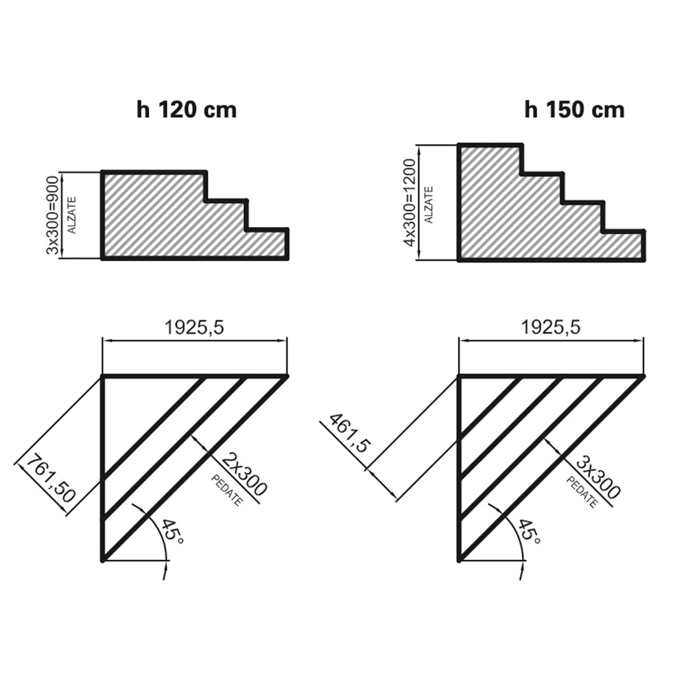 Scala Interna in EPS AD ANGOLO 45°