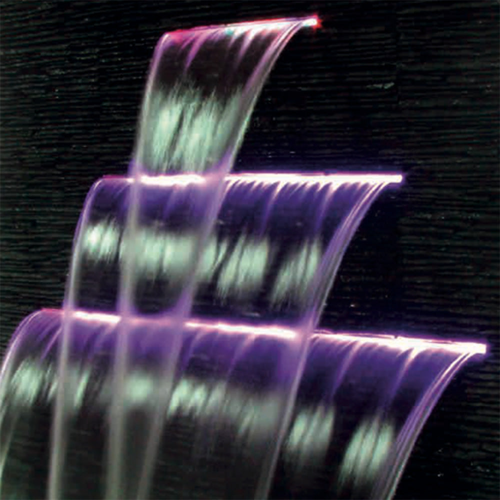 Cascata a Parete Parabolica in materiale plastico WATERFALL ILLUMINATA a LED