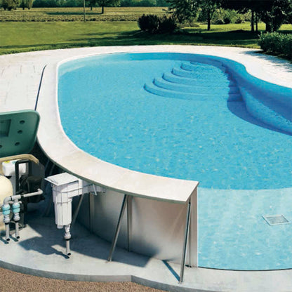 Struttura Prefabbricata per Piscina Rettangolare con Nicchia con Skimmer in Pannelli di Acciaio rivestiti Magnelis