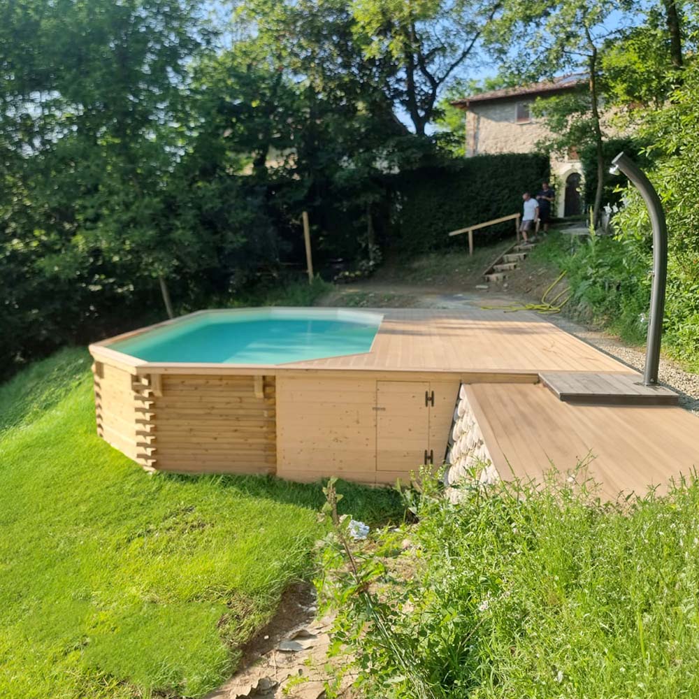 Piscina in Legno Ottagonale Allungata SU MISURA