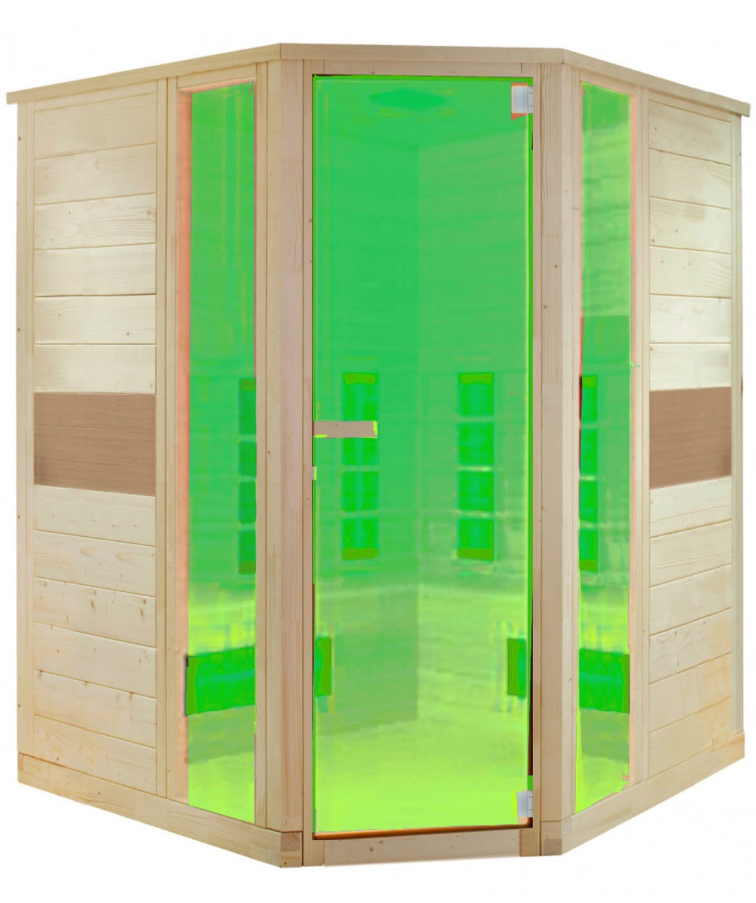 Sauna ad Infrarossi Rubino Angolare led verde